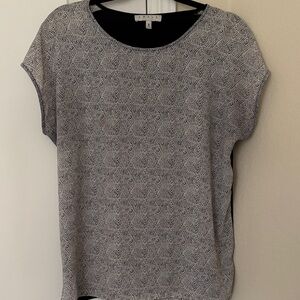 Chaus Black and White Patterned Blouse